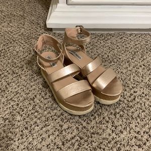 Rose gold Steve Madden platforms